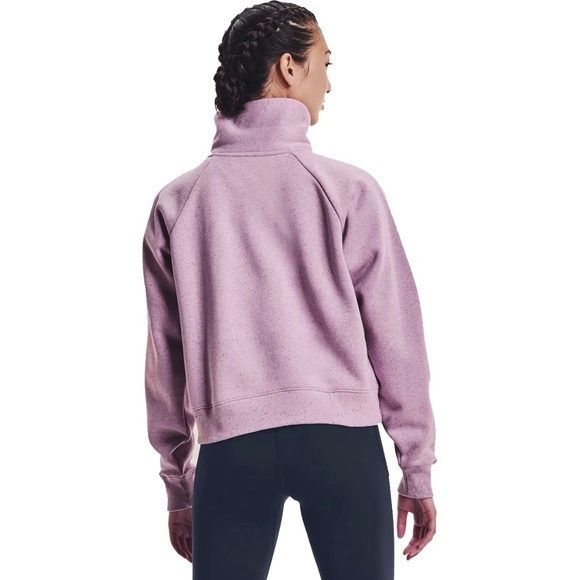 UNDER ARMOUR Fleece Pullover Top Sweater Sweatshirt Rival Wrap Neck Cotton Loose - Picture 8 of 13